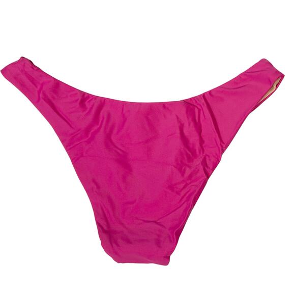2/$15 NWT J. Crew Curved-Waist Cheeky Bikini Bottom Pink High-Cut UPF 50 Size M - Picture 2 of 6